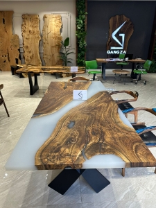 Picture of Ready to Ship 98'' x 43'' Hackberry Wood Dining Table 