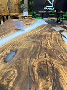 Picture of Ready to Ship 98'' x 43'' Hackberry Wood Dining Table 