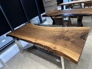 Picture of Ready to Ship 78'' x 31'' Walnut Slab Dining Table 