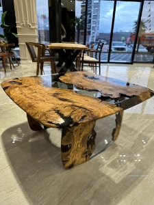 Picture of Ready to Ship Olive Wood Epoxy Coffee Table 