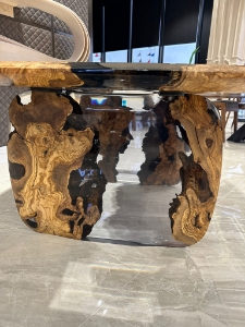 Picture of Ready to Ship Olive Wood Epoxy Coffee Table 