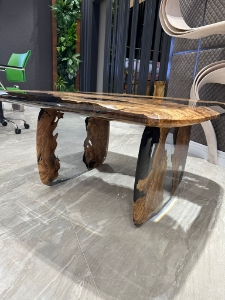 Picture of Ready to Ship Olive Wood Epoxy Coffee Table 