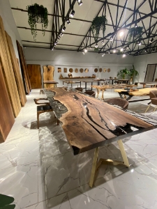 Picture of Walnut Wood Dining and Meeting Table 