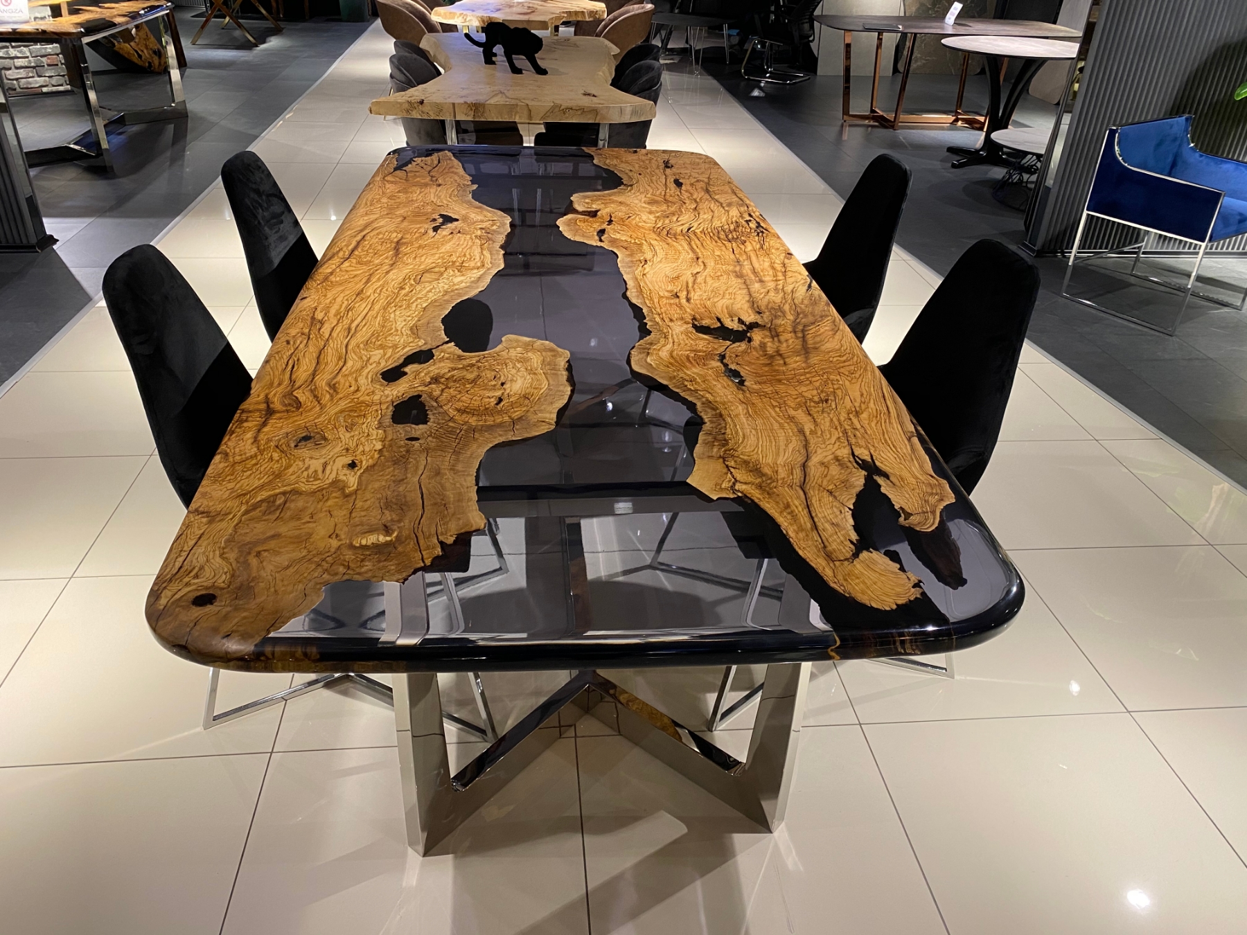 Picture of Olive  Wood Epoxy Table