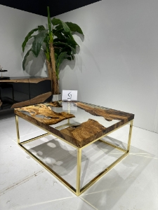 Picture of Custom Order Clear Olive Wood Coffee Table 