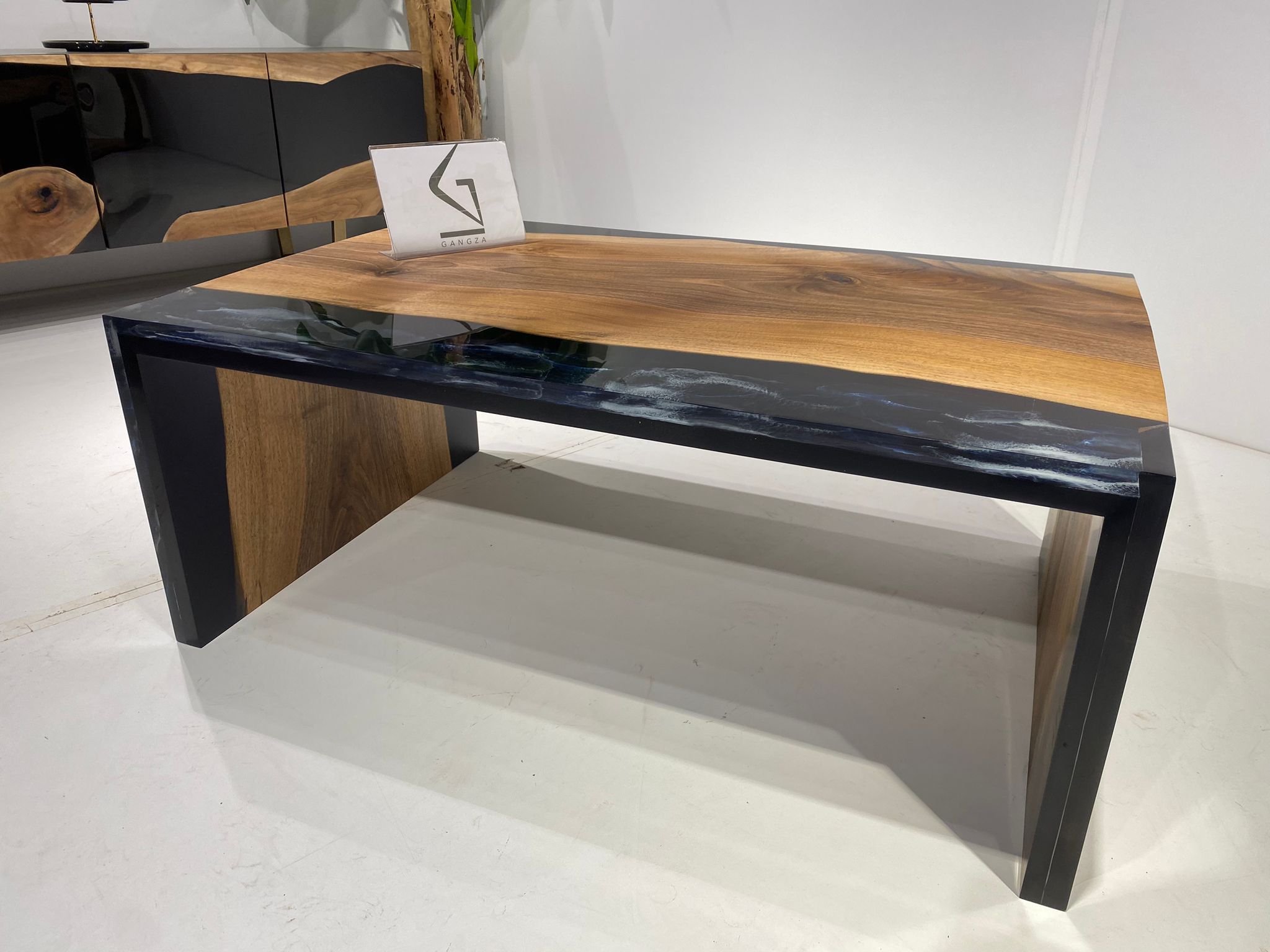 Picture of Custom Order Waterfall Coffee Table | Live Edge Resin Table |Epoxy Coffee Table 